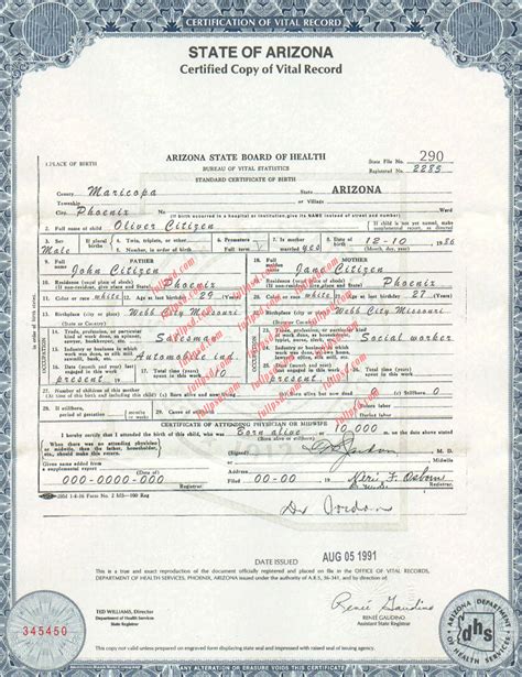 birth certificate tucson az